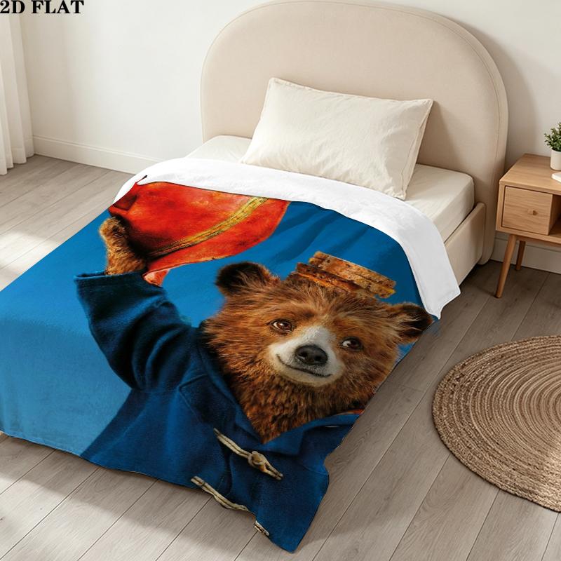 Paddington Print Flannel Blanket, High quality Comfortable for All Seasons, Home Decor, Warmth and Comfort, Perfect for Christmas Gifts