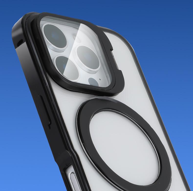 Apple ip17 Drop-Proof Magnetic Stand Dual Lens Protective Phone Case