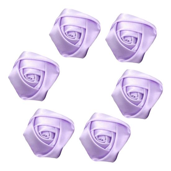 6Pcs Corsage Handmade Reversible Satin Roses Wedding Corsage DIY Hair Accessories Bridal Bouquets Small Floral Accessories