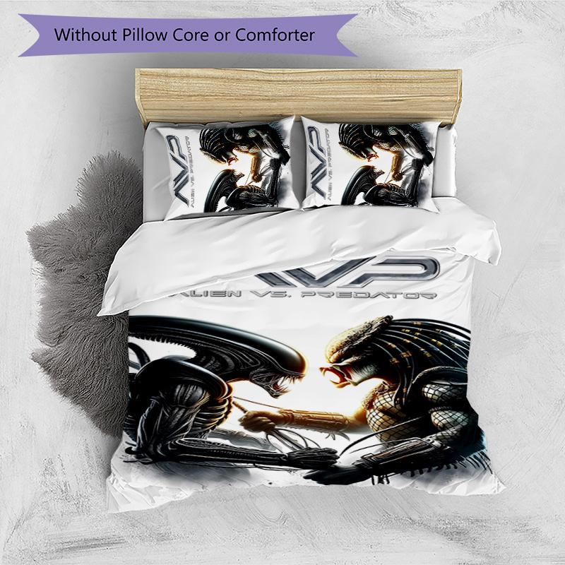 Alien 3pcs Bedding Set Duvet Cover Closure Includes 1 Duvet Cover & 2 Pillowcases for All Seasons Bedroom Home Dorm Decor