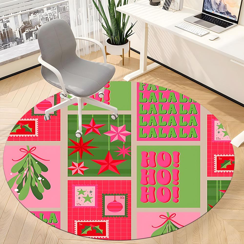 1 Stück Weihnachtsdekoration Stuhlteppich für Büro, rutschfest, maschinenwaschbarer Teppich für Büro, Raum-Urlaubsdekoration für Weihnachten, Geburtstag Polyester