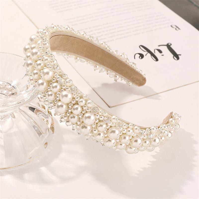 Luxuriöse Perlen Breite Stirnbänder für Frauen Mädchen Kopfschmuck Mode Stirnbänder Weibliche Haarbänder Kopfreifen Haaraccessoires