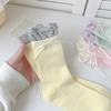 Stacked Socks Children's Bud Medium Tube Women's Socks Bow Cute Small White Leather Shoes Medium Long Socks