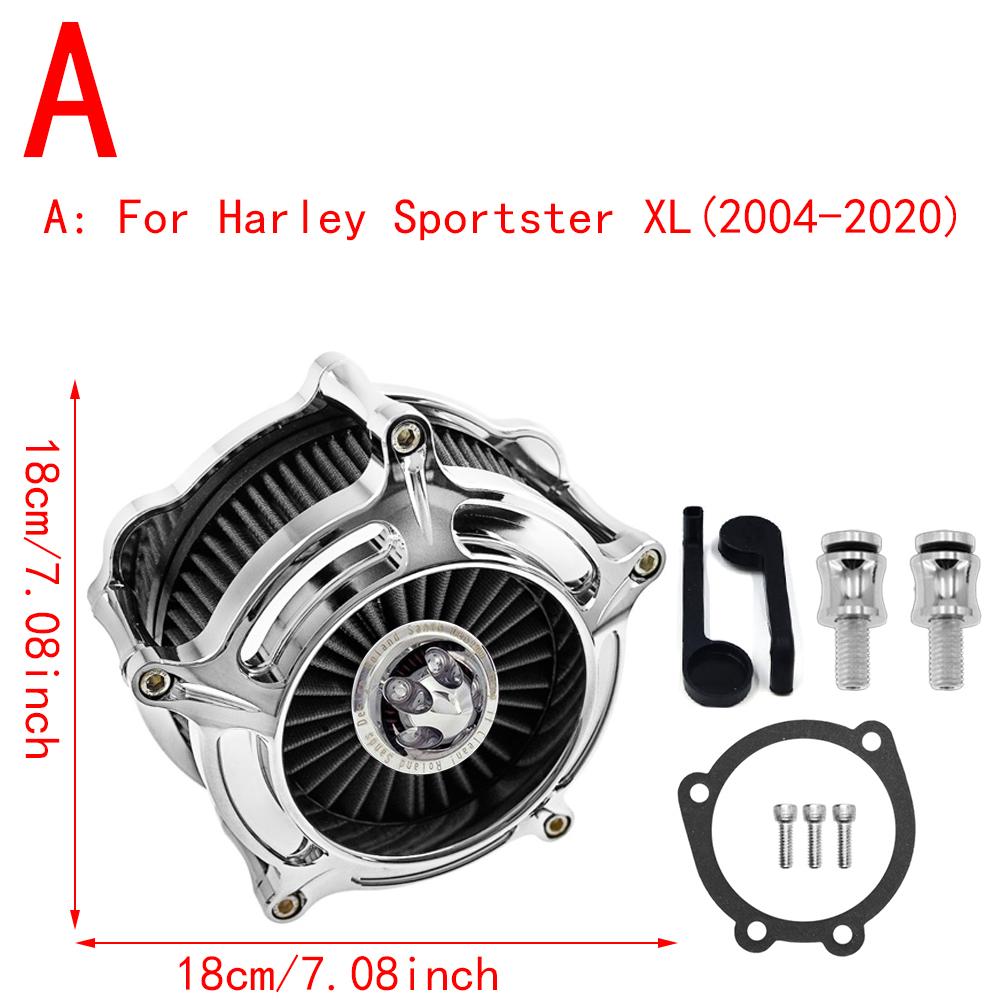 RSD Turbine Air Cleaner Chrome Intake Filter For Harley Sportster XL 48 883 Dyna V-Rod Softail Fat Boy Touring Ultra FLHR FLHX