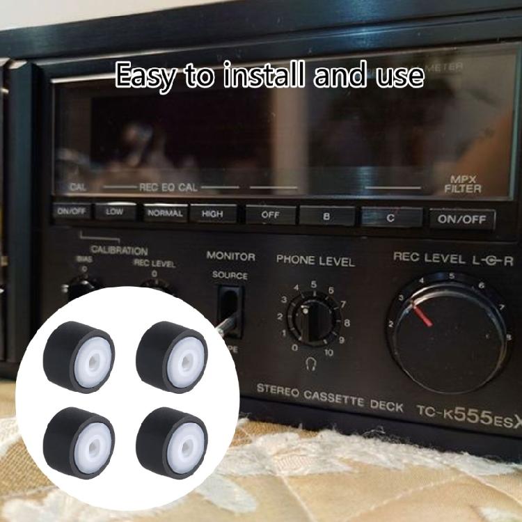 Kassettendeck Kassettengerät Andruckrolle Andruckriemenscheibe Set für Tonbandgerät 4 Stück