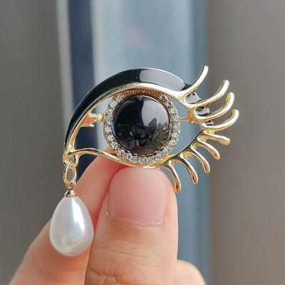 Broschen für Damen Strass Emaille Augen Büro Lässig Broschennadeln Geschenke Wassertropfen Kristallaugen