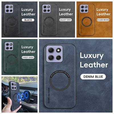 Retro Leather Soft Case for Moto G86 G56 G06 G Power 5G 2025 Play 2024 4G Edge 60 Pro Fusion Magnetic Wireless Charging Cover