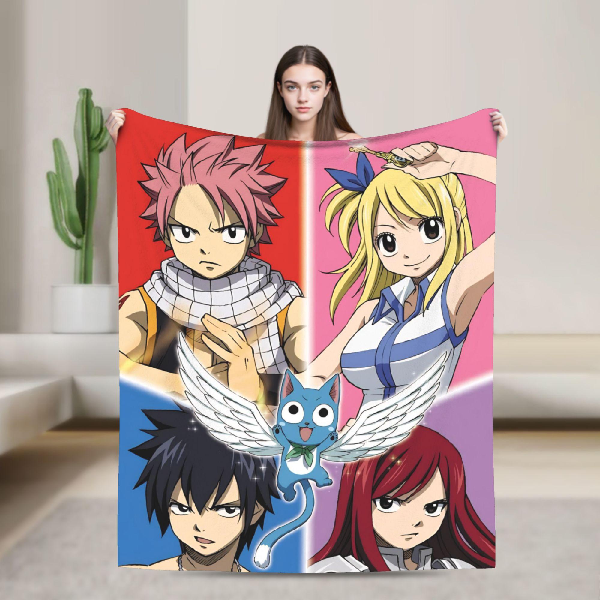 

Fairy Tail Soft Blankets Decorative Plush Bedding Throws Street Trend Bedroom Flannel Bedspread Sofa Bed Cover 75x90cm