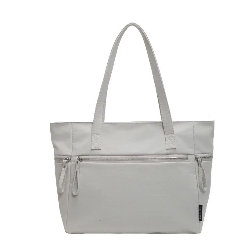 Große Kapazität Reißverschlusstasche einfarbig vielseitig modische Schultertasche weich schlicht beliebte Tasche