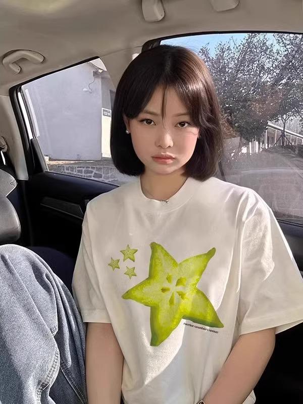 Plus Size Women's Retro Straight-Shoulder Short Sleeve T-shirt - Summer 2025 Casual Top