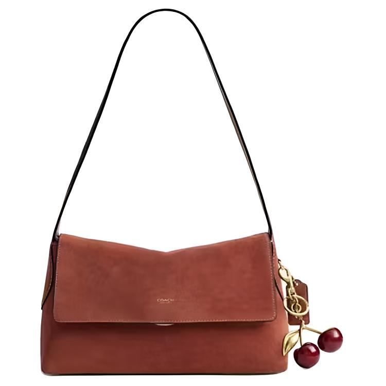 Coach Chelsea 30 Push Lock Shoulder Bag Large Women Bags Brass Clay CEB52-B4AY