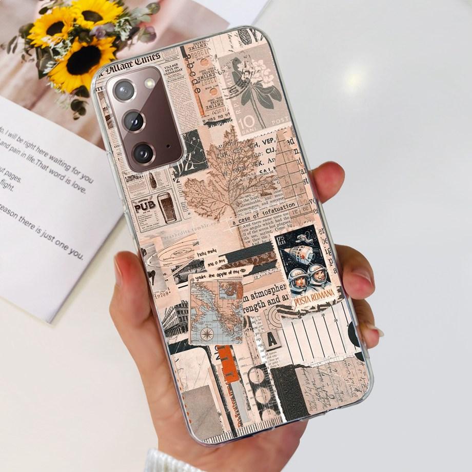 Für Samsung Galaxy Note 20 Ultra Hülle Weiches Silikon Klare Rückseite Kameraschutz Samsung Note20 5G TPU Hülle Bemalte Capa