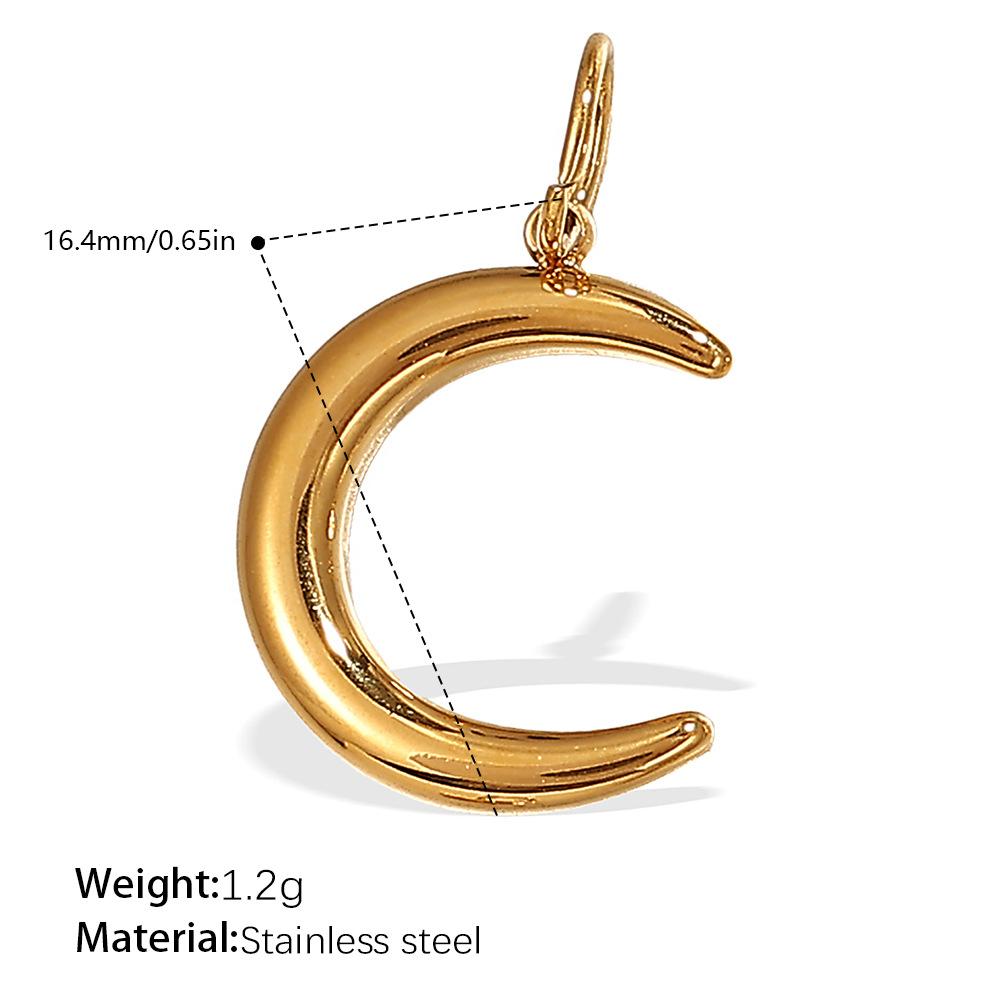 Sun Moon Stainless Steel Gold Plated Pendant Jewelry Versatile Pendant Necklace Women