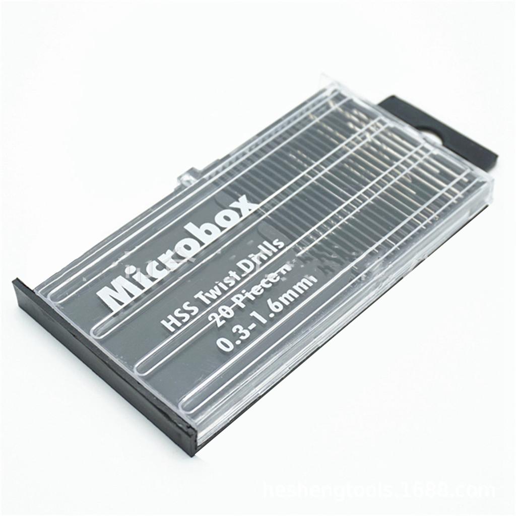 20Pcs HSS Twist Drill Bits Mini Straight Shank Twist Drill Bit with Plastic Box for Household