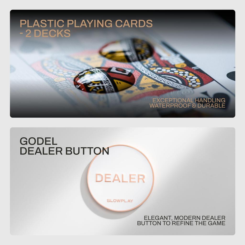 SLOWPLAY Godel Ceramic Poker Chip Set for Texas 500 Chips Chip 39mm German Made Heavy Duty Polycarbonate Chip Case Included Hold'em, [Includes Value],