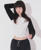 PEACE MAKER Official Wave Crop Half Zip Knit (Black)