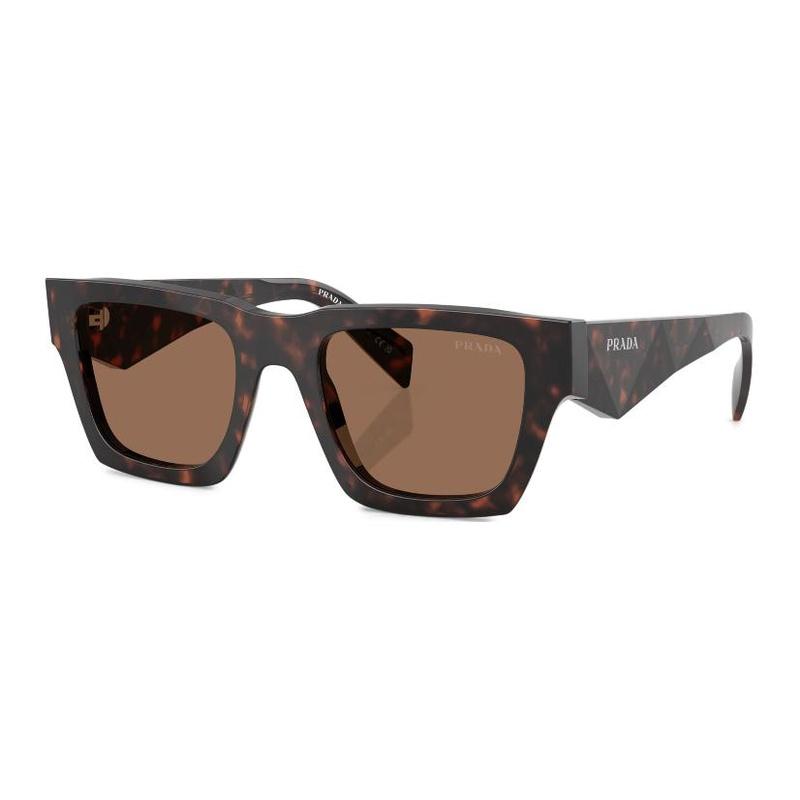 Prada Logo Design Acetate Square Sunglasses Men's Brown