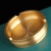 Brass Ashtray – 3.5in Durable Polished Gold Finish, Elegant Anti-Rust Design for Home, Office, or Gift