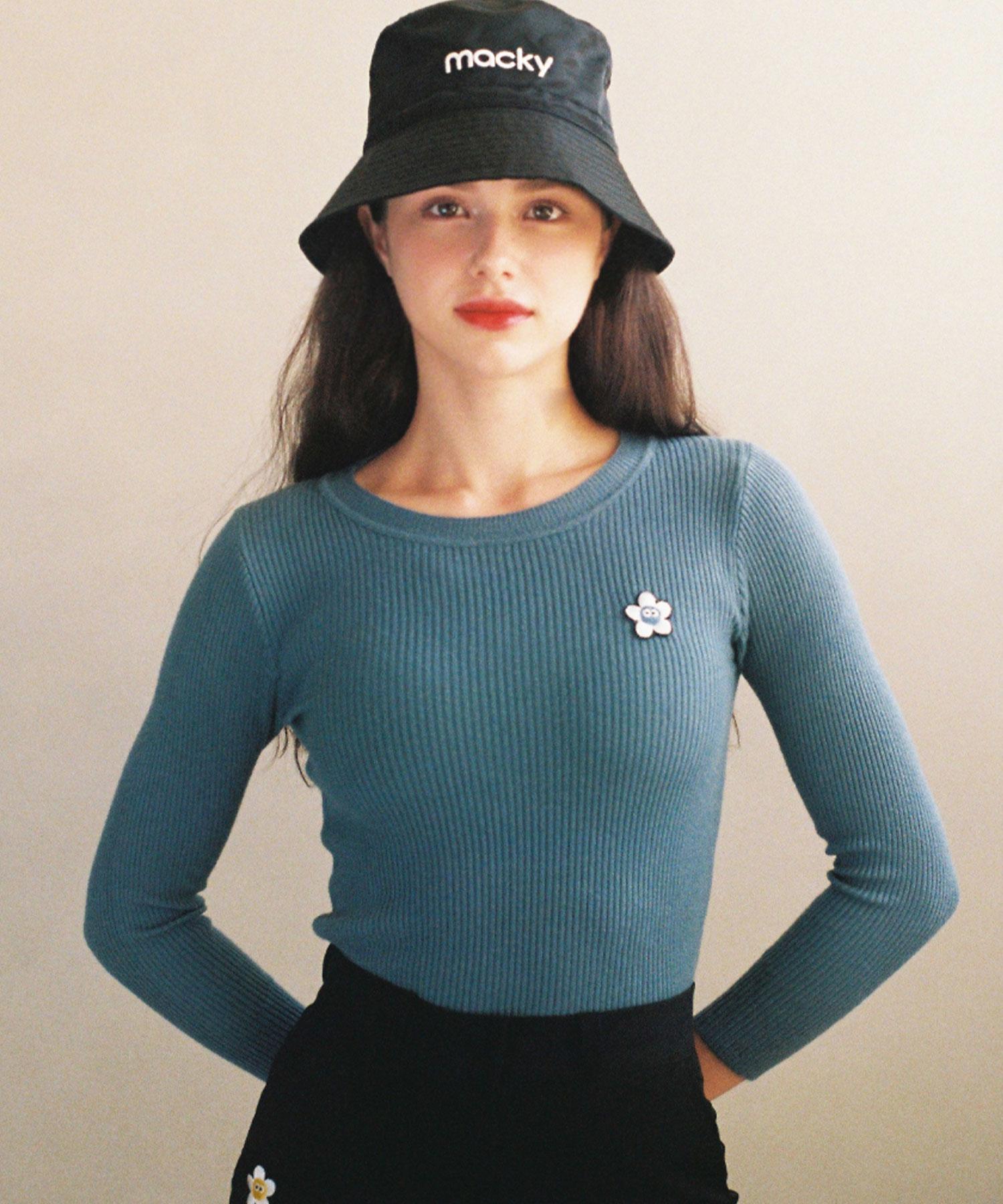 Mackie Slim Line Knit T-Shirt Blue Free