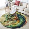 Fantasy Dragon Round Area Rug,Carpet Rug for Living Room Bedroom Sofa Playroom Decor,Non-slip Floor Mat