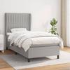 Maison Exclusive - Slatted Bed Base with Mattress Light Grey 90x200 Cm Fabric