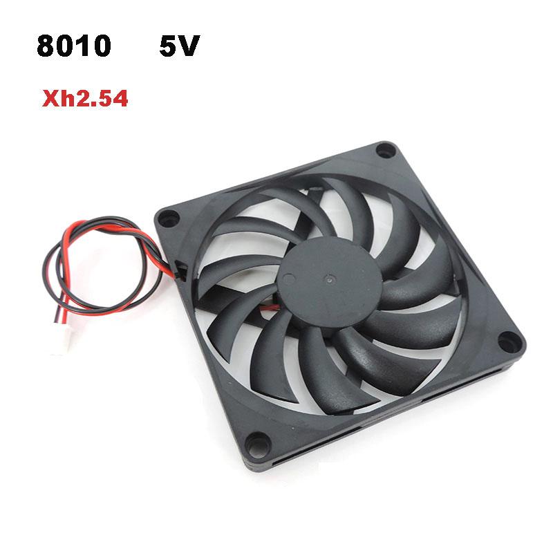 Ventilador de refrigeración sin escobillas de 8 cm, 5 V CC, 12 V, 24 V x h, 2,54 mm, 2 pines, 8010, 8015, 8025, 80 x 80 x 15 mm, disipador térmico para carcasa de PC y GPU.