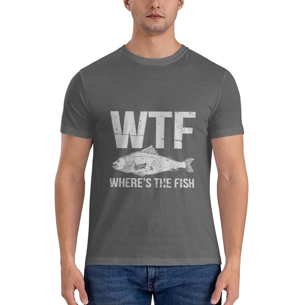 Wtf Where S The Fish Comfortable Tshirt Korean Style Lazy Heat Transfer Tees