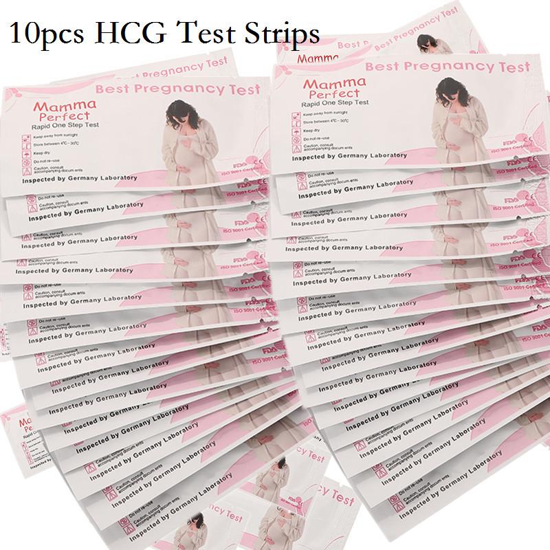 10pcs Early Pregnancy Test Strips HCG Urine Measuring Testing Kit For Women Household Rapid Over 99% Accuracy Test Sticks