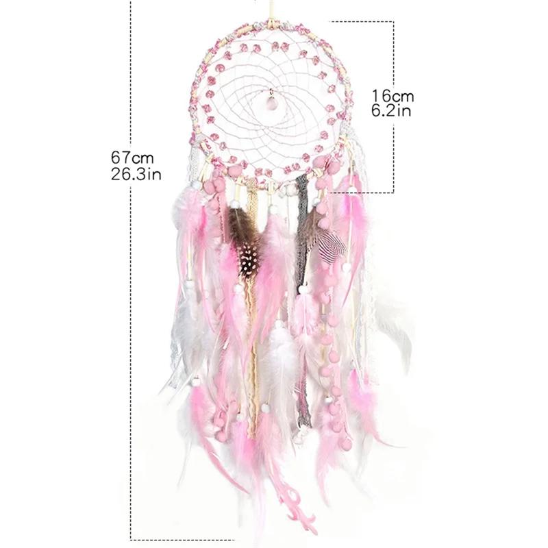 AEE4-Dream Catcher Handmade Wind Chime Feather Living Room Bedroom Wall Hanging Ornaments Birthday Gifts Home Decoration