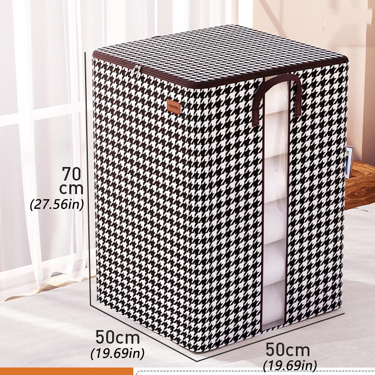 

Складна коробка для зберігання ковдри. Видиме вікно. Велика місткість. Нетканий портативний органайзер для одягу. Дитячі іграшки. Ганчіркові ящики. 180L 50x50x70cm чорний