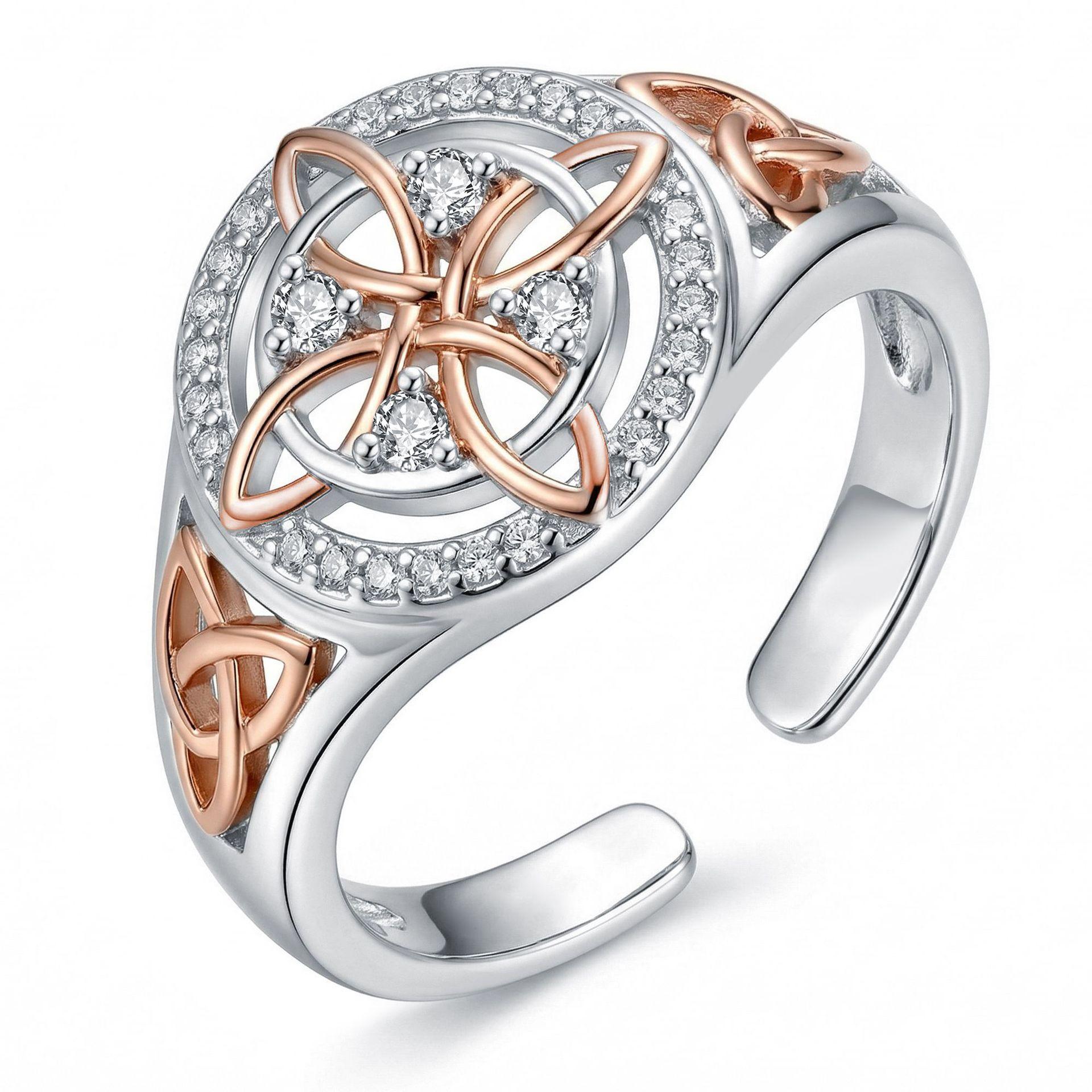 Minimalist Two-Tone Cubic Zirconia Ring for Women Elegant and Versatile