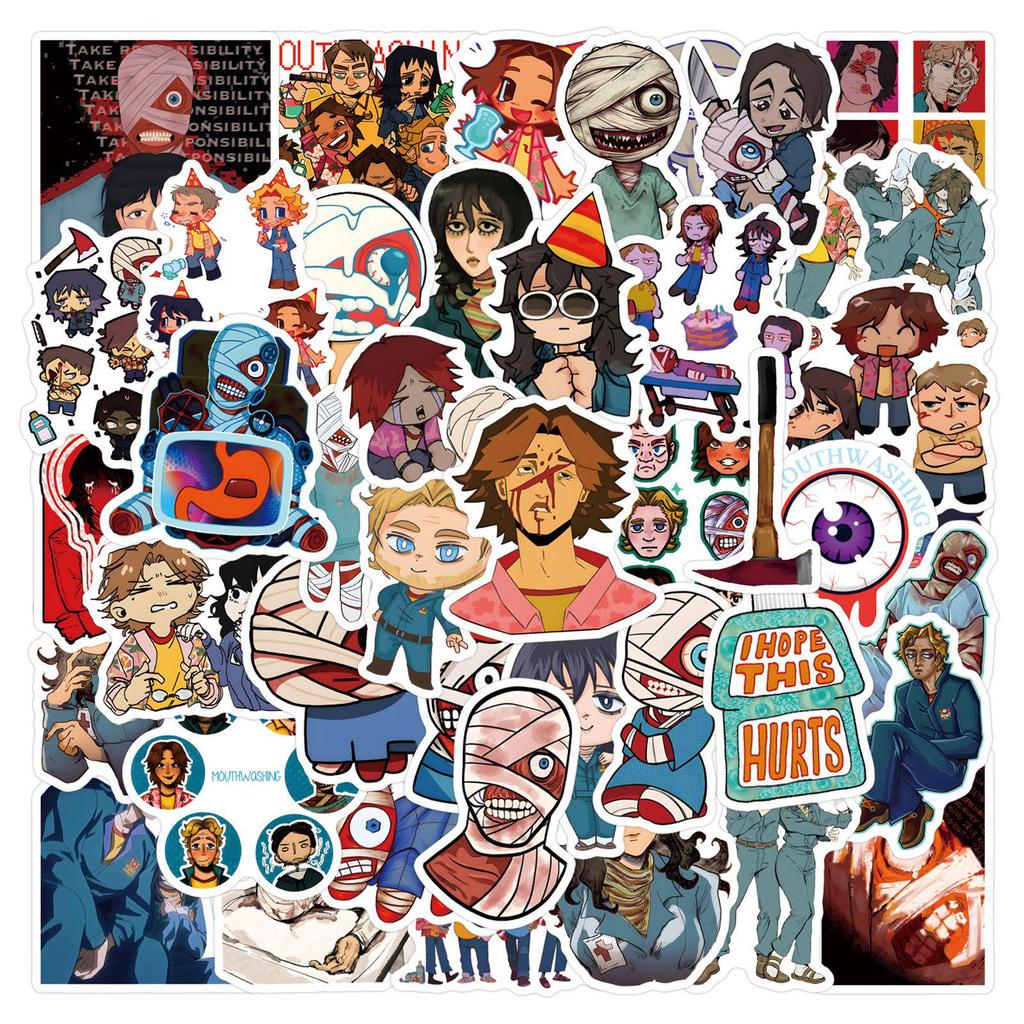 55-Piece Cartoon Graffiti Sticker Set for Suitcase and Water Bottle