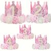 DIY 1st 2nd 3rd Birthday Crown Hat Handmade Accessories Baby One Happy Birthday Party Headband Hat Baby Shower Party Supplies