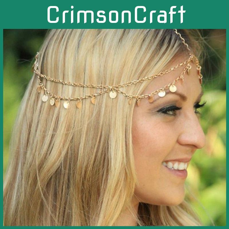 Fashionable Gold Headpiece With Rotundity Shape And Tassel For Women Events