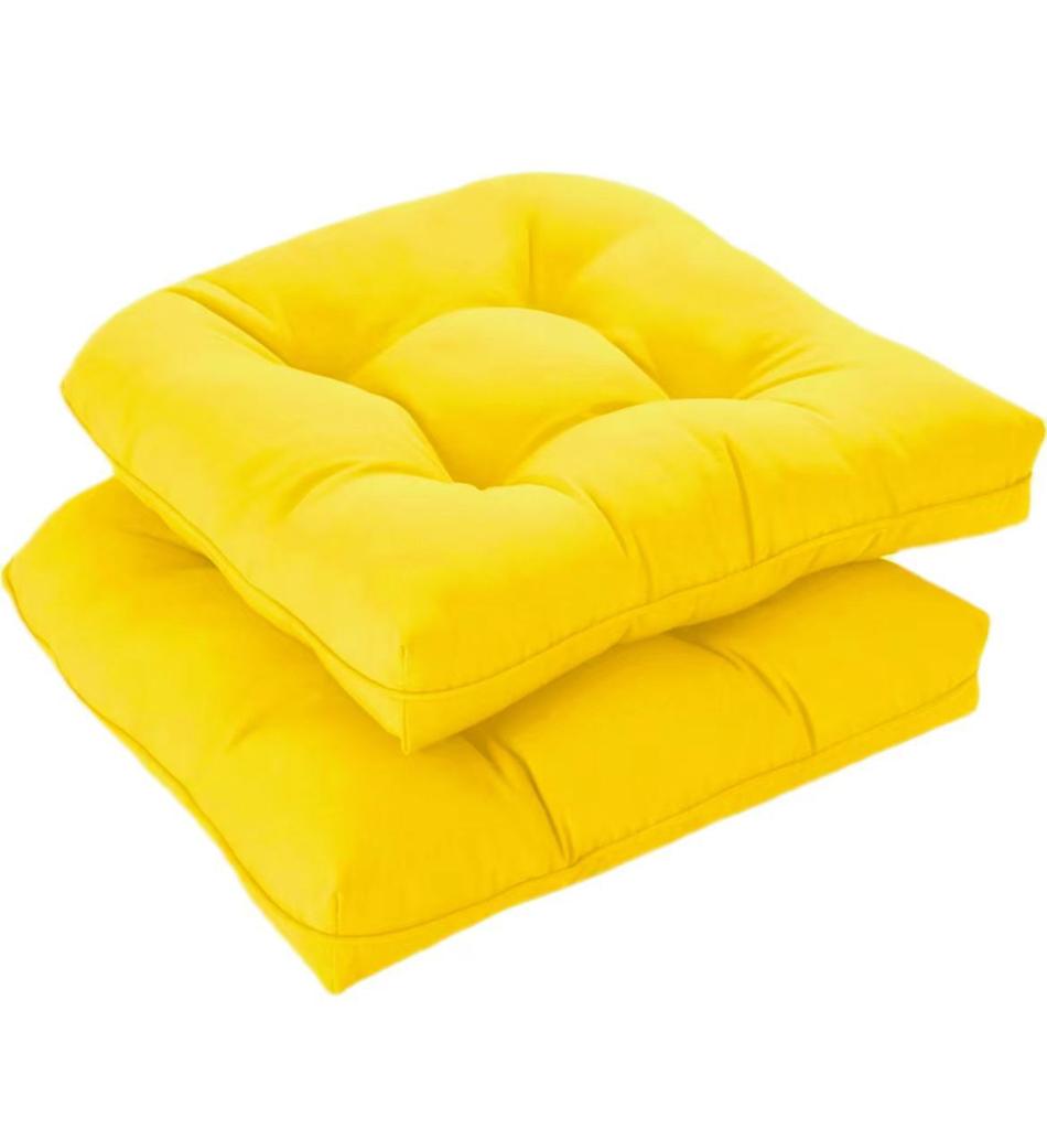 2Pcs/Set Low Back Wicker Chair Cushion Thicken Outdoor Furniture Garden Dining Patio Chair Cushion Seat Pad Backrest Cushion
