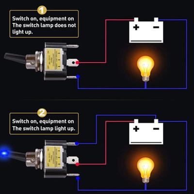 1 Stück 30A 12V LED Kippschalter Beleuchteter Kippschalter SPST Ein Aus 2 Positionen 3Pin Für Automobil Auto Flugzeug