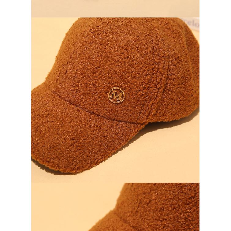 Women's baseball cap, student style, fleece-lined, thickened cap