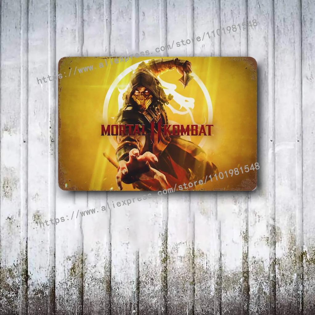 Mortal Kombat Iconic HD Plakat Plakat Vintage Tin Sign Metal Sign Dekoracyjna tabliczka do Pub Bar Man Cave Club Dekoracja ścienna
