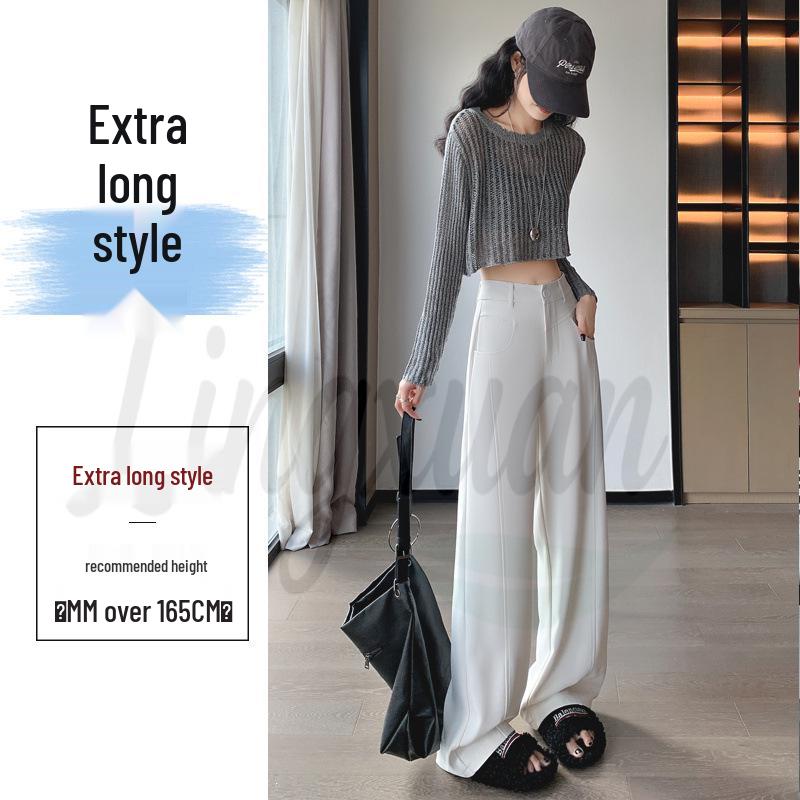 2026 Spring/Autumn New Style High Waist Slim Fit Wide Leg Straight Floor-Length Banana Pants
