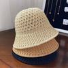 Nuovo Cappello a Secchiello di Lusso alla Moda Designer A Tesa Larga Cappello a Secchiello da Donna Visiera Parasole Estiva Intrecciata a Paglia Cappelli Cappello Vuoto Cappello a Strisce da Spiaggia