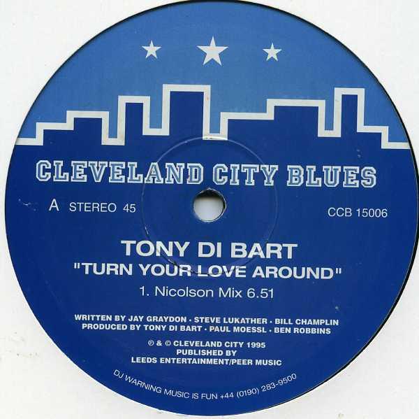 

12-дюймовая пластинка ТОНИ ДИ БАРТ Turn Your Love Around CCB15006 Cleveland City 1996 UK Dance Electronica Б/у