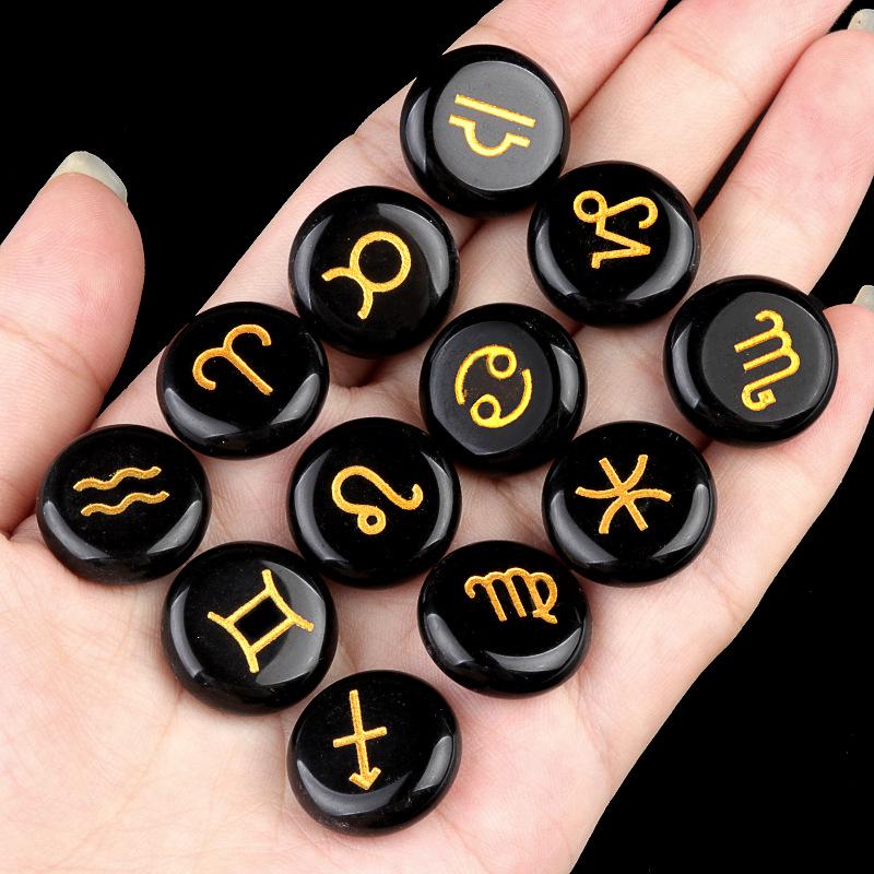 1987 Crystal Stone Zodiac Pocket Runes - Christmas Gift