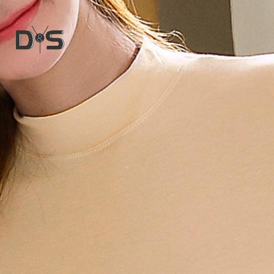 2 Pcs/Set Winter Women Thermal Underwear Set Middle-high Collar Long Sleeve Warm Thick Plush Slim Fit Elastic Lady Cold Weather Pajamas Set Homewear