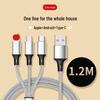 100W Type-C 3-in-1 Fast Charging Cable for Huawei, Android, and Apple Devices