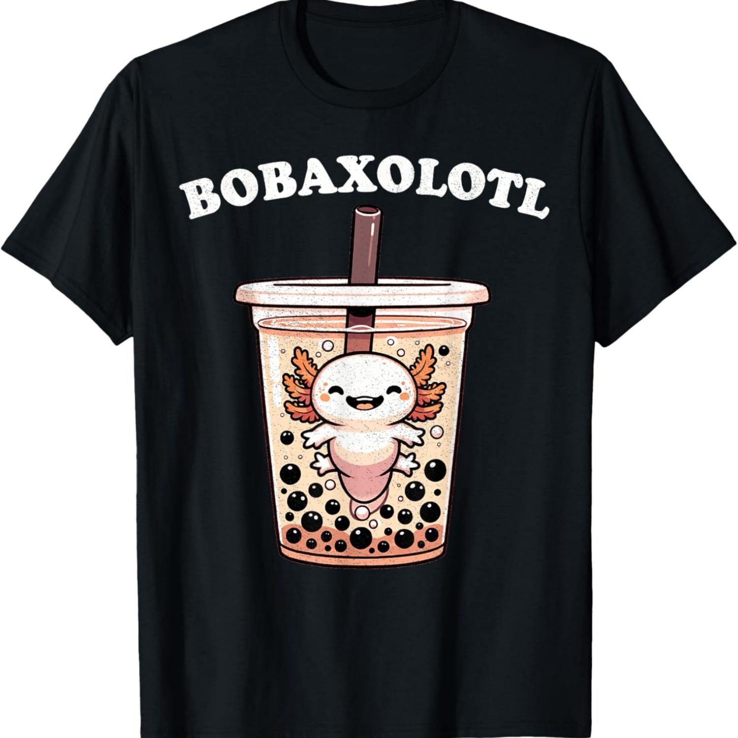 

Axolotl Boba Tea Bubble Tea Milk Tea Anime Axolotl Funny T-Shirt XXXXXL чорний