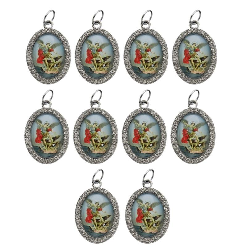 10Pcs Oval Shaped Figure Metal Rhinestones Pendant Charm for Chokers Necklaces Keychains DIY Jewelry Making