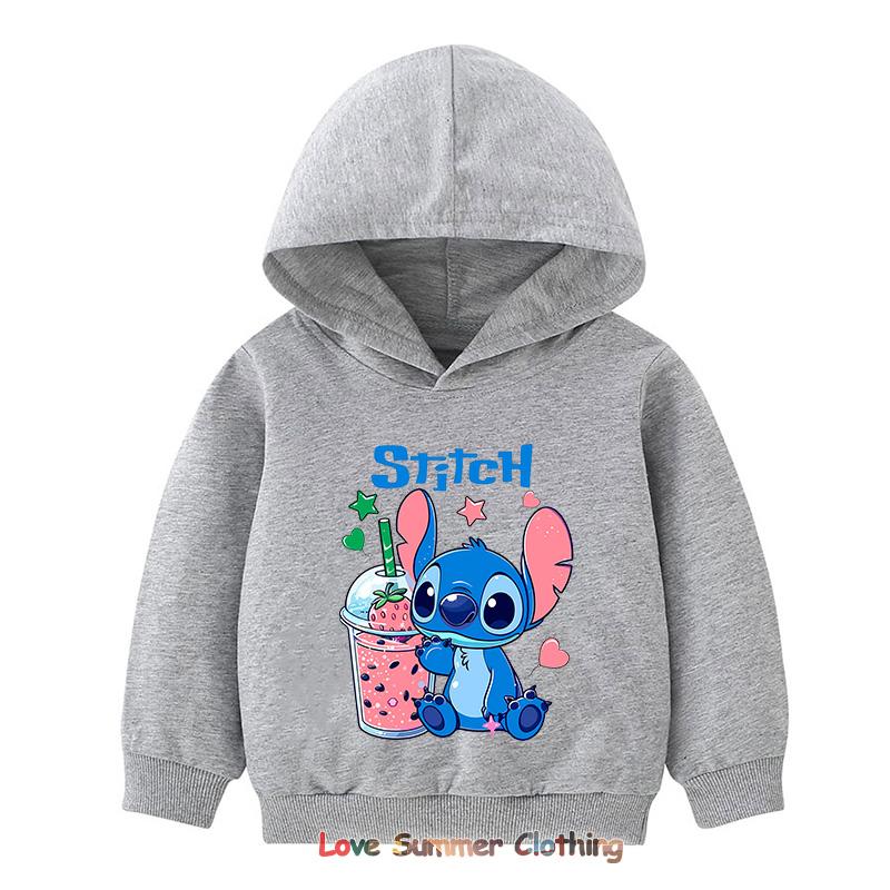 Stitch Hoodie for Kids HD Print Boys Girls Pullover Brother Sister Matching Hoodies Polyester  Casual Girls Sweatshirt Fall Age 4-14