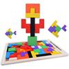Dřevěné hlavolamy Magic Tangram Kostky skládačky 3D ruské bloky Hračky pro děti Hlavolamy Montessori vzdělávací