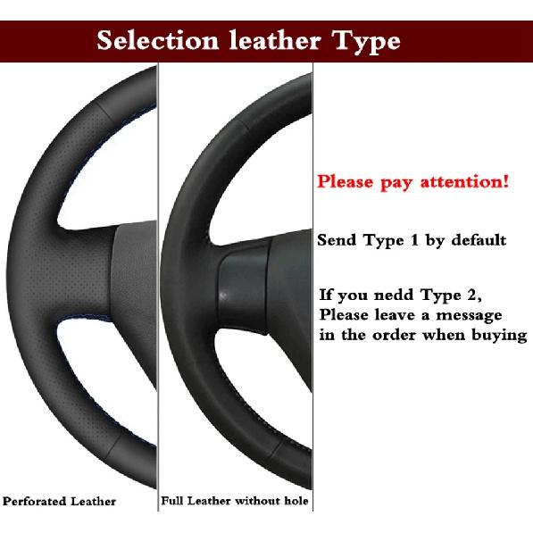 DIY Black Faux Leather Car Steering Wheel Cover For BMW E60 (Sedan) 530d 2003-2009 E61 (Touring) 2004 2005-2009