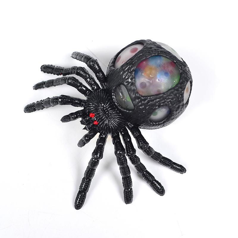 3pcs Horrifying Black Spider Squeeze Toy Halloween Anti-Anxiety Pinch Toys Funny and Tricky Simulation Spider Toy Halloween Gift
